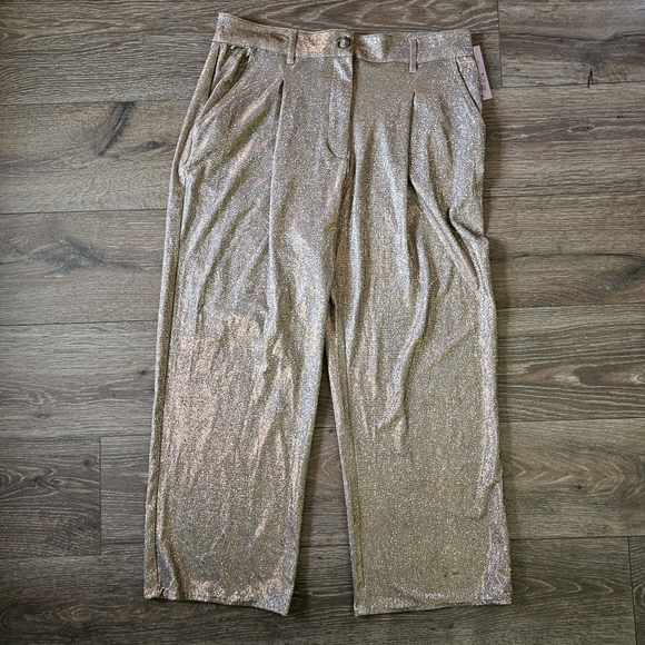 NWT Wild Fable Sparkly Gold New Years Eve Holiday Party Blazer Pants & Purse Set - Picture 6 of 15